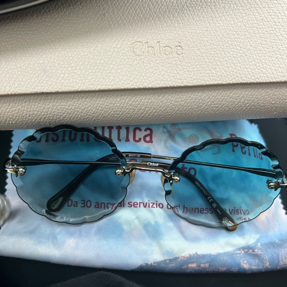 Blue Scalloped Sunglasses